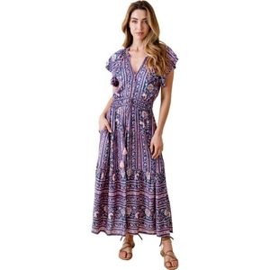 Omika Corinna midi dress nirali purple size medium